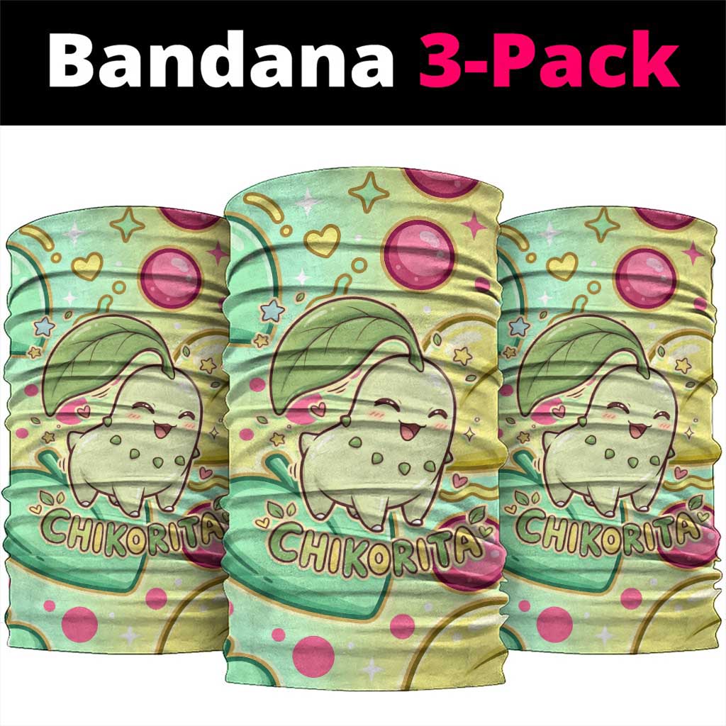 Chikorita Neck Gaiter Vibrant Pastel Leaf Pop Art