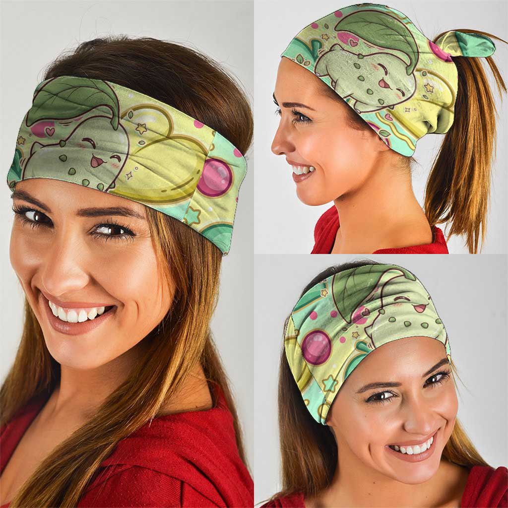 Chikorita Neck Gaiter Vibrant Pastel Leaf Pop Art