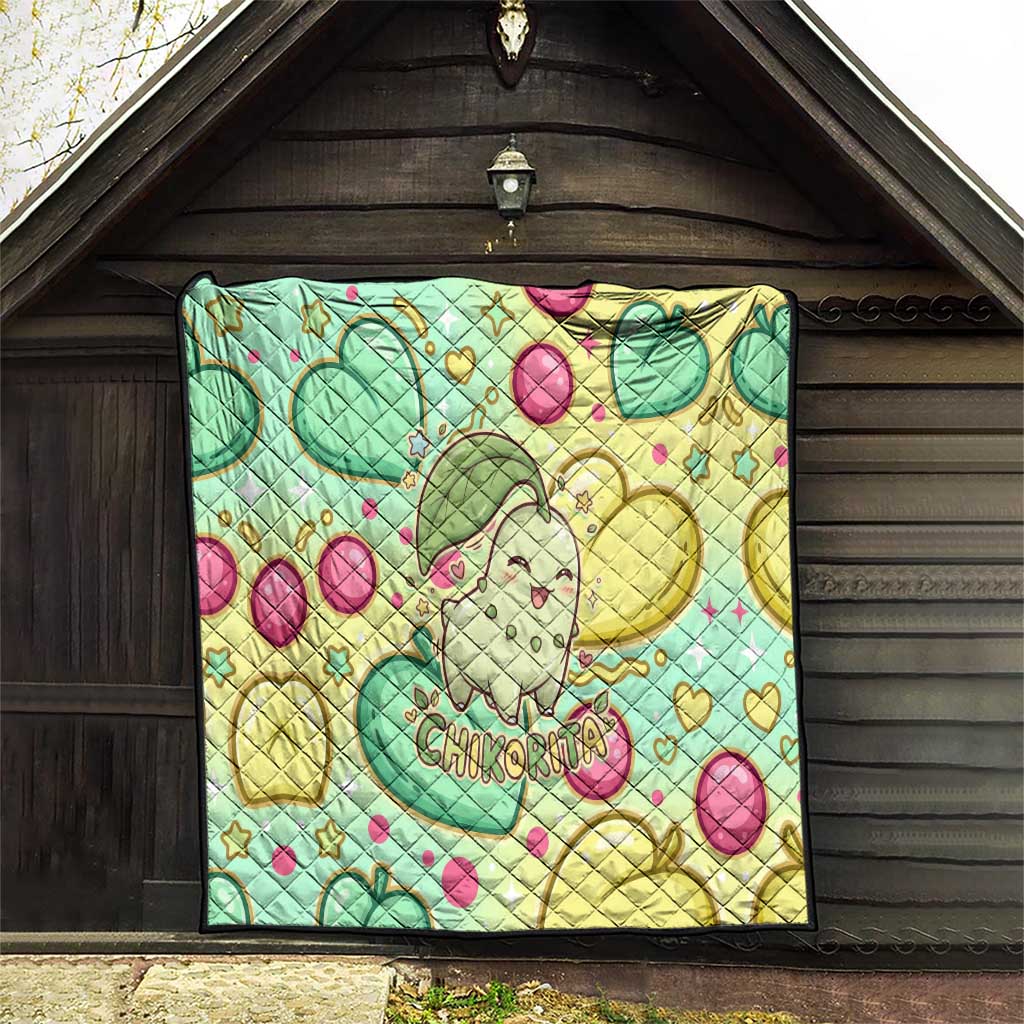 Chikorita Quilt Vibrant Pastel Leaf Pop Art