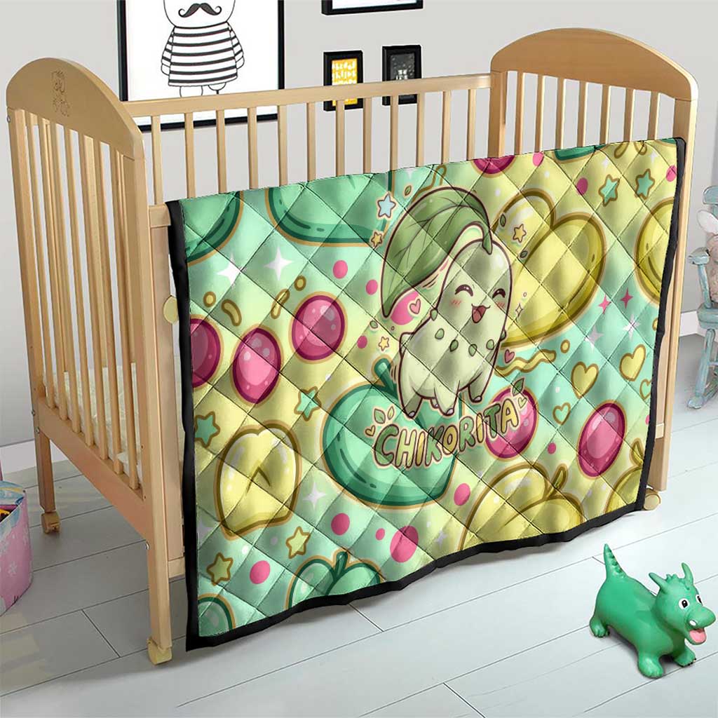 Chikorita Quilt Vibrant Pastel Leaf Pop Art