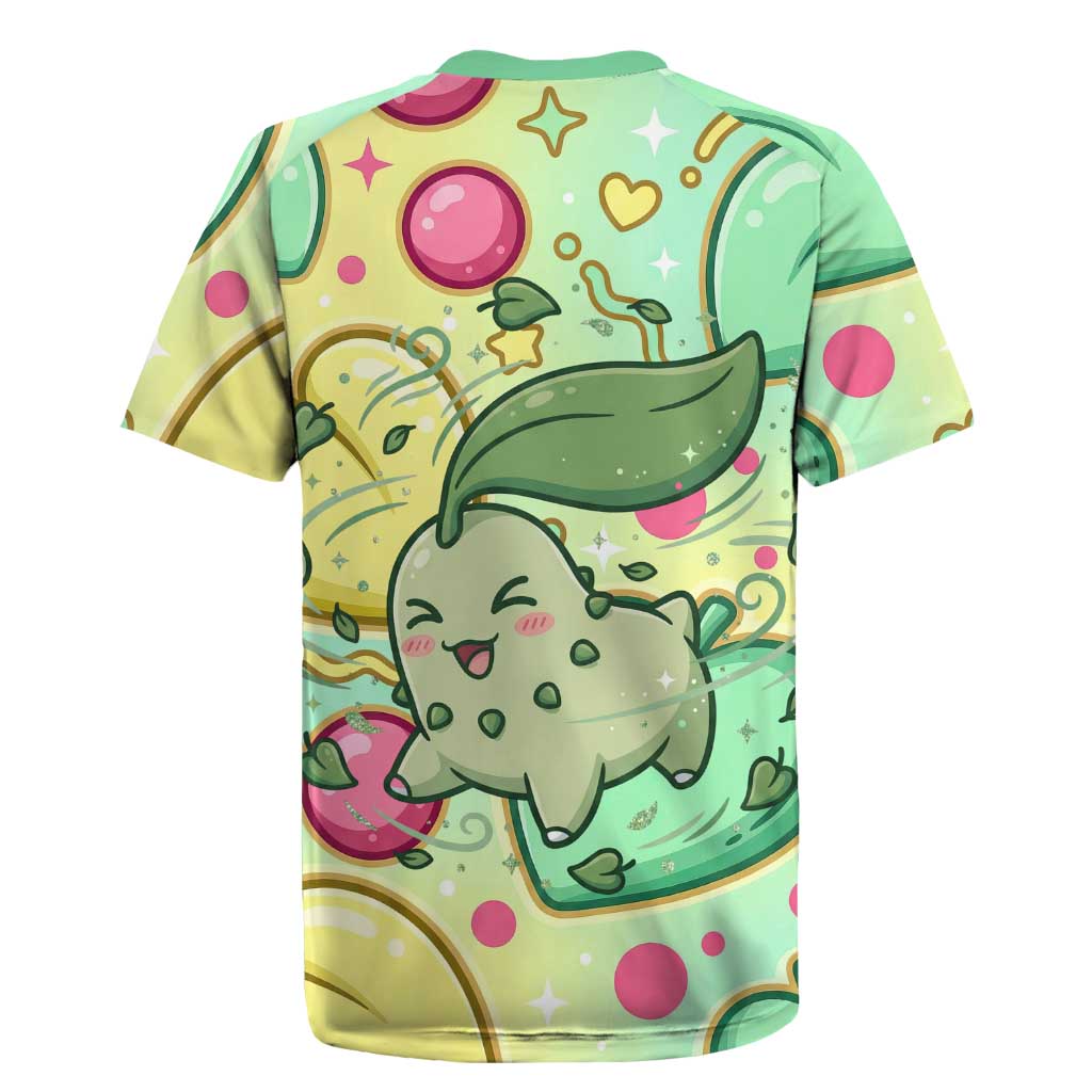 Chikorita Rugby Jersey Vibrant Pastel Leaf Pop Art