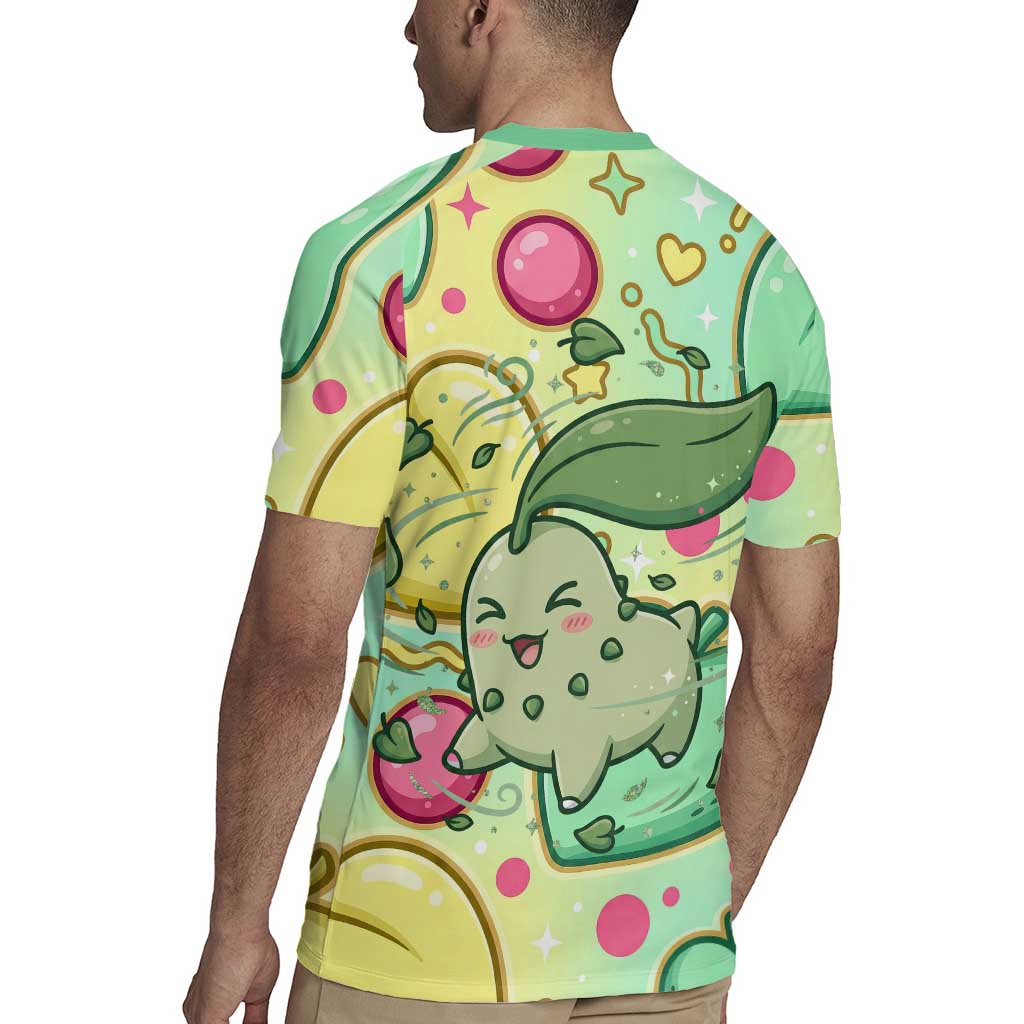 Chikorita Rugby Jersey Vibrant Pastel Leaf Pop Art