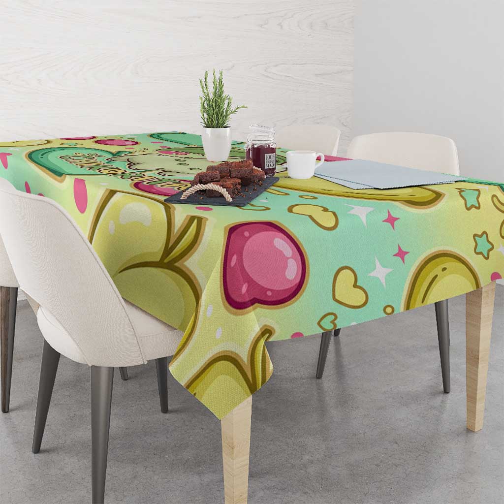 Chikorita Tablecloth Vibrant Pastel Leaf Pop Art