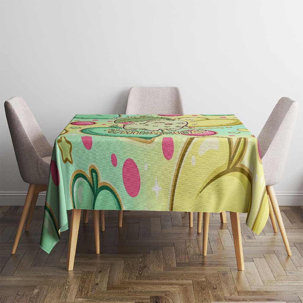 Chikorita Tablecloth Vibrant Pastel Leaf Pop Art