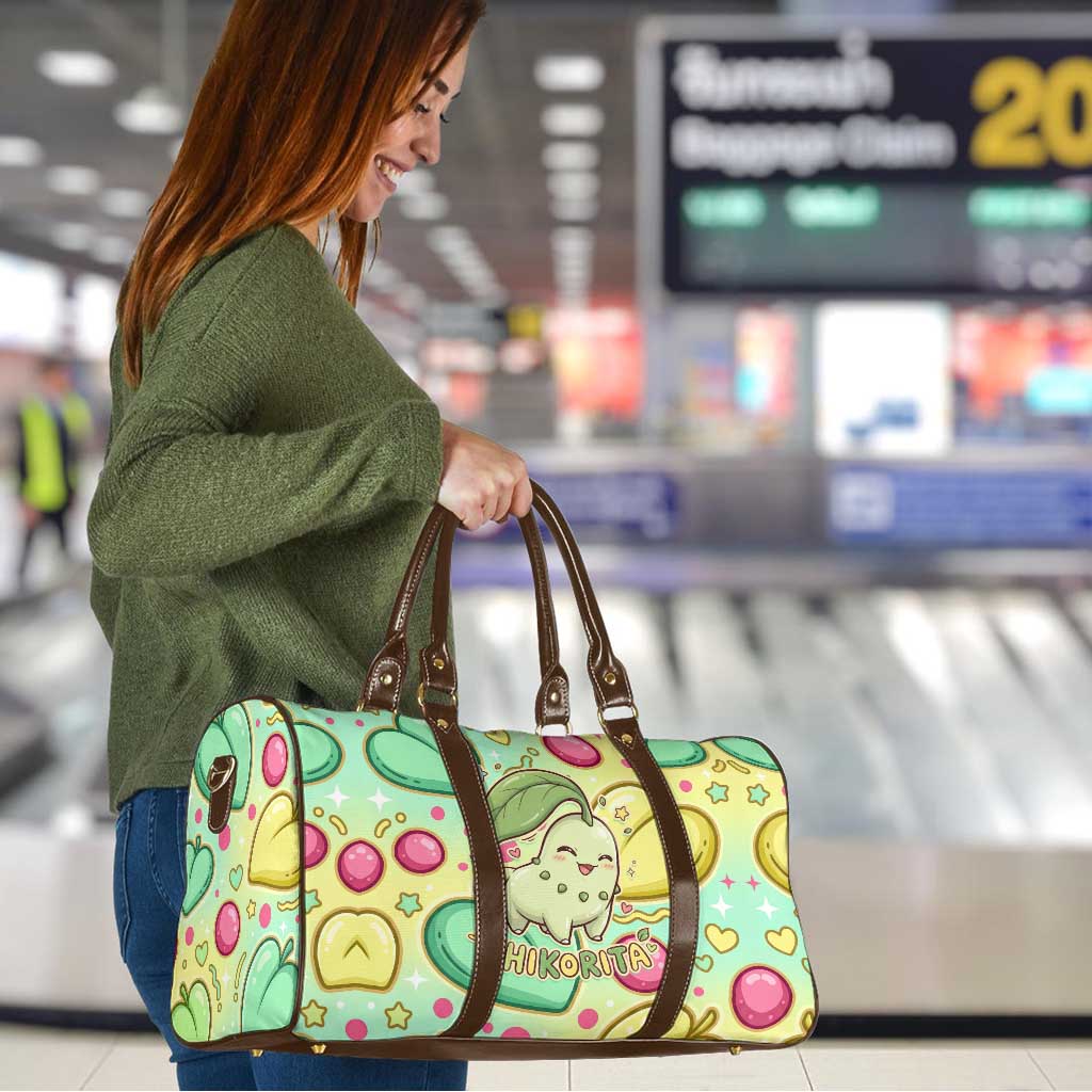 Chikorita Travel Bag Vibrant Pastel Leaf Pop Art