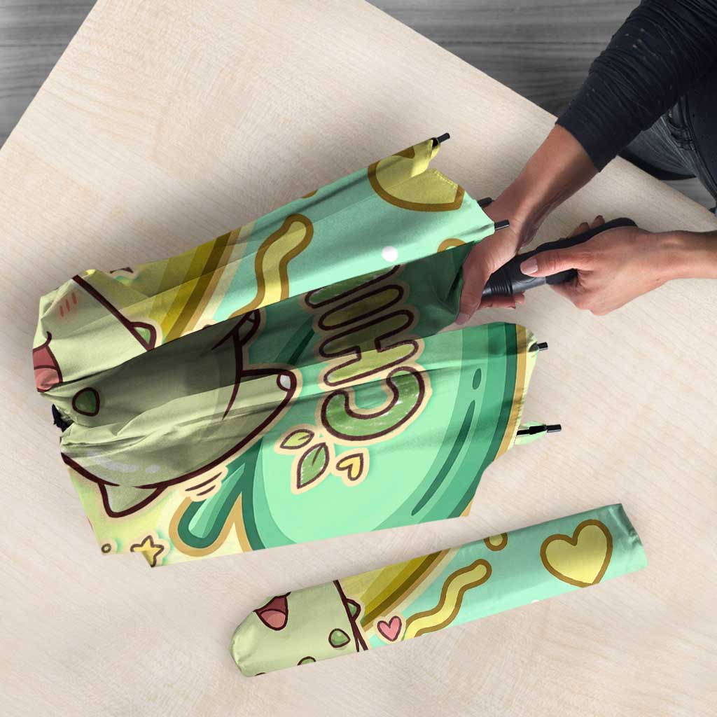Chikorita Umbrella Vibrant Pastel Leaf Pop Art