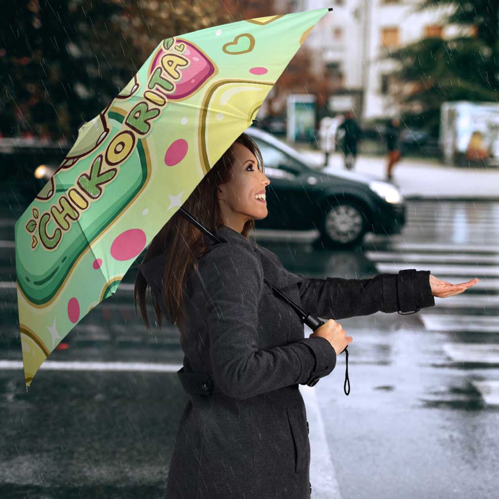 Chikorita Umbrella Vibrant Pastel Leaf Pop Art