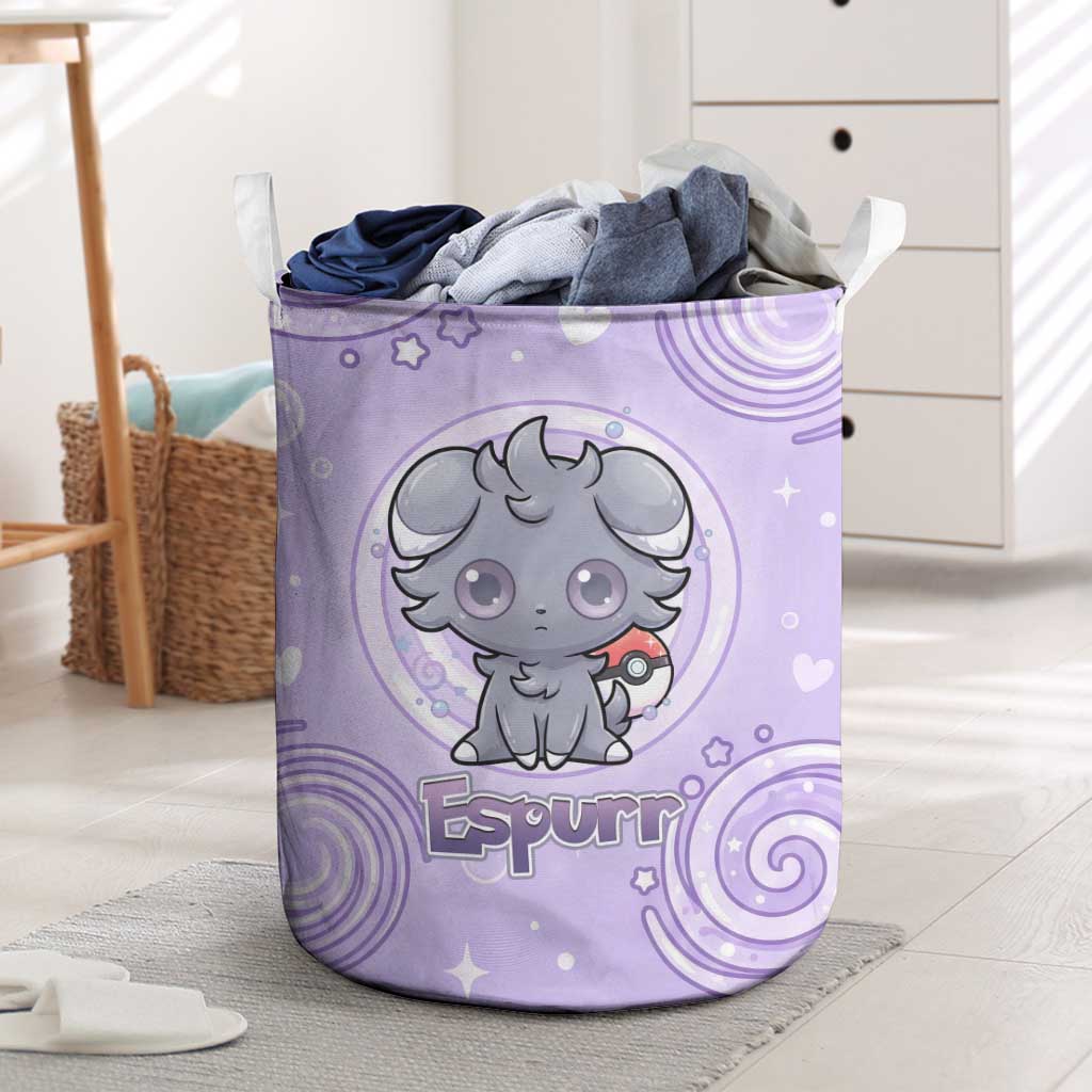 Espurr Laundry Basket Hypnotic Pastel Psychic Swirl Art