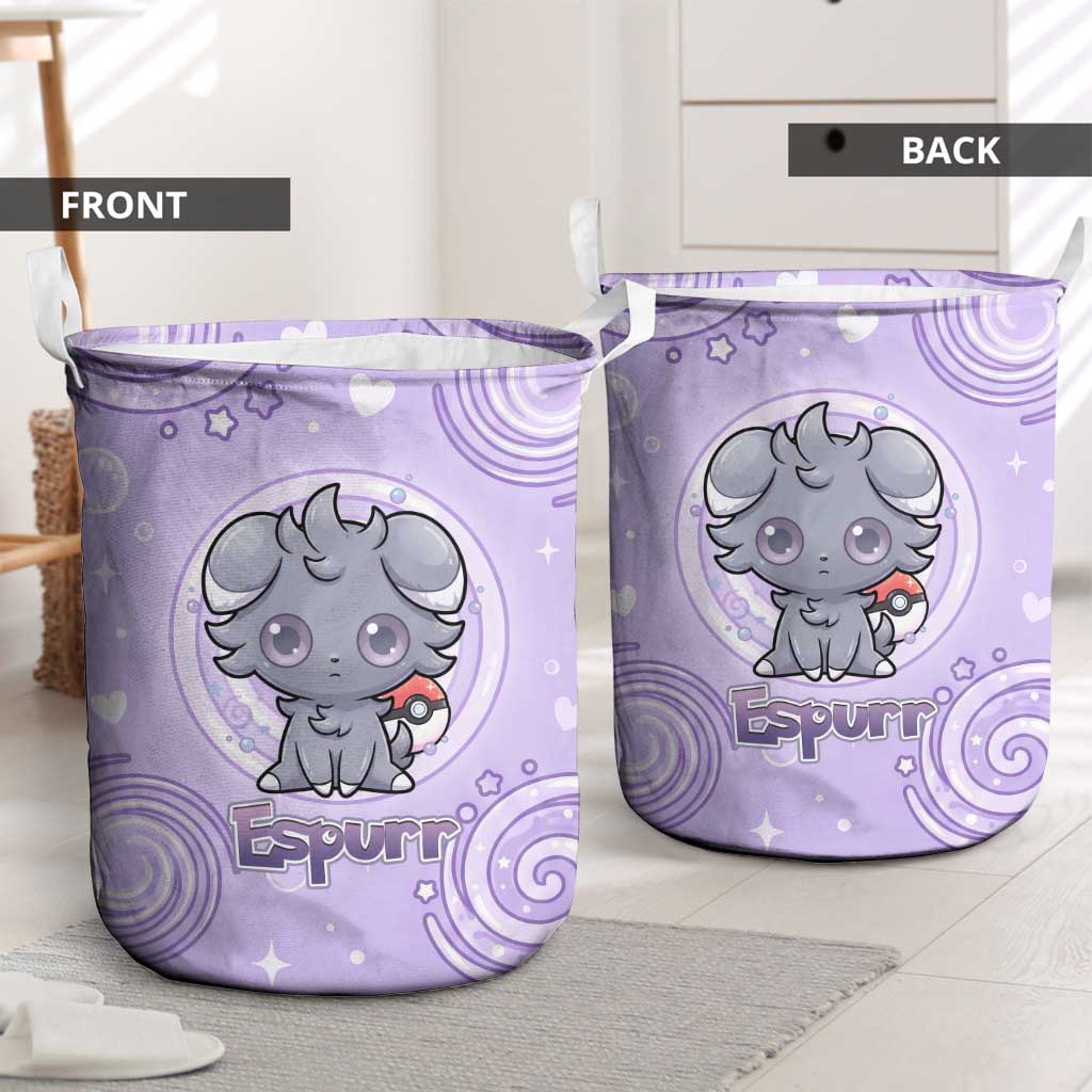 Espurr Laundry Basket Hypnotic Pastel Psychic Swirl Art