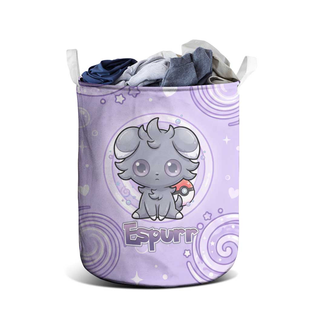 Espurr Laundry Basket Hypnotic Pastel Psychic Swirl Art