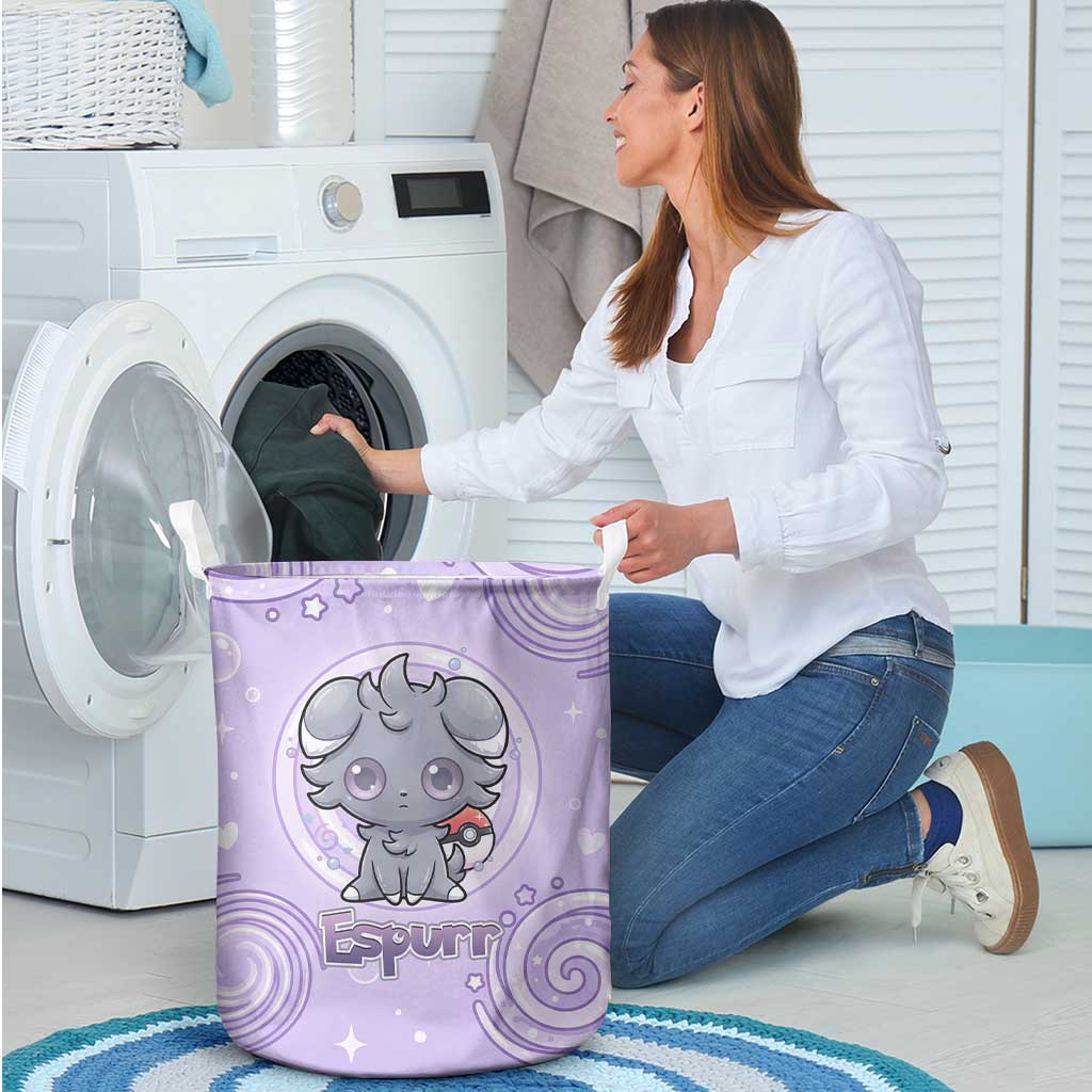 Espurr Laundry Basket Hypnotic Pastel Psychic Swirl Art