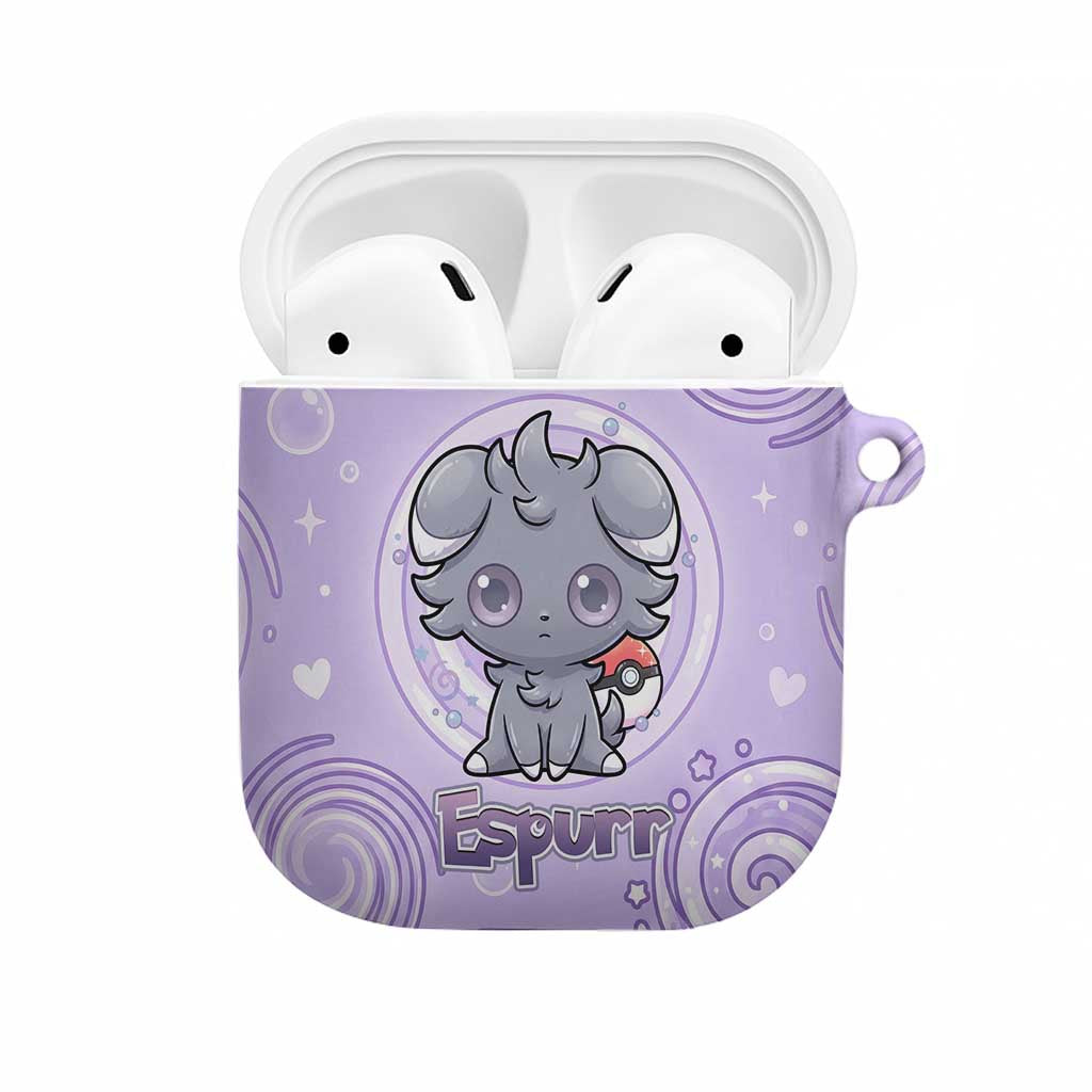 Espurr AirPods Case Hypnotic Pastel Psychic Swirl Art