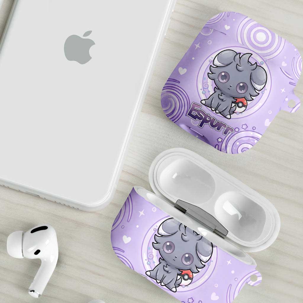 Espurr AirPods Case Hypnotic Pastel Psychic Swirl Art