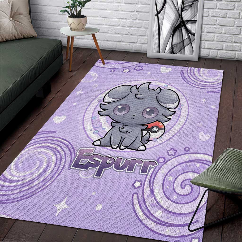 Espurr Area Rug Hypnotic Pastel Psychic Swirl Art