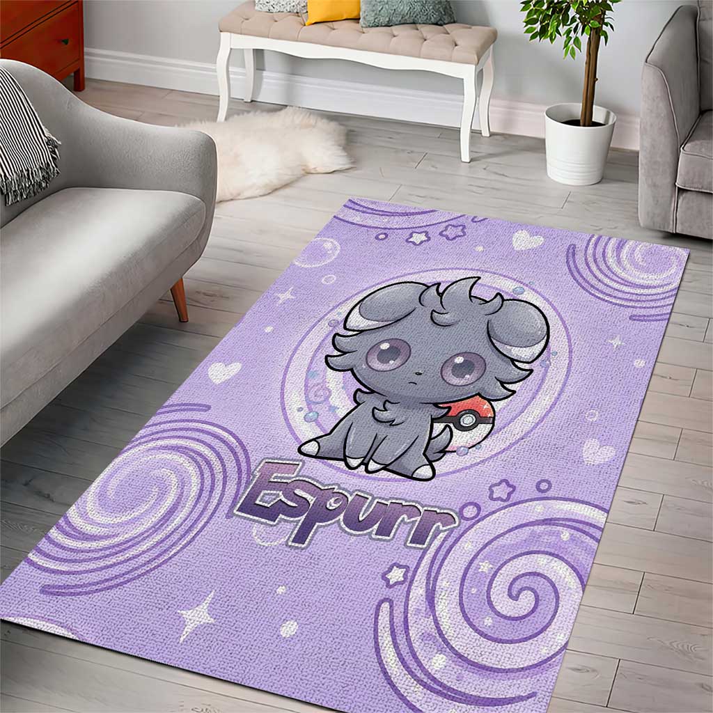 Espurr Area Rug Hypnotic Pastel Psychic Swirl Art