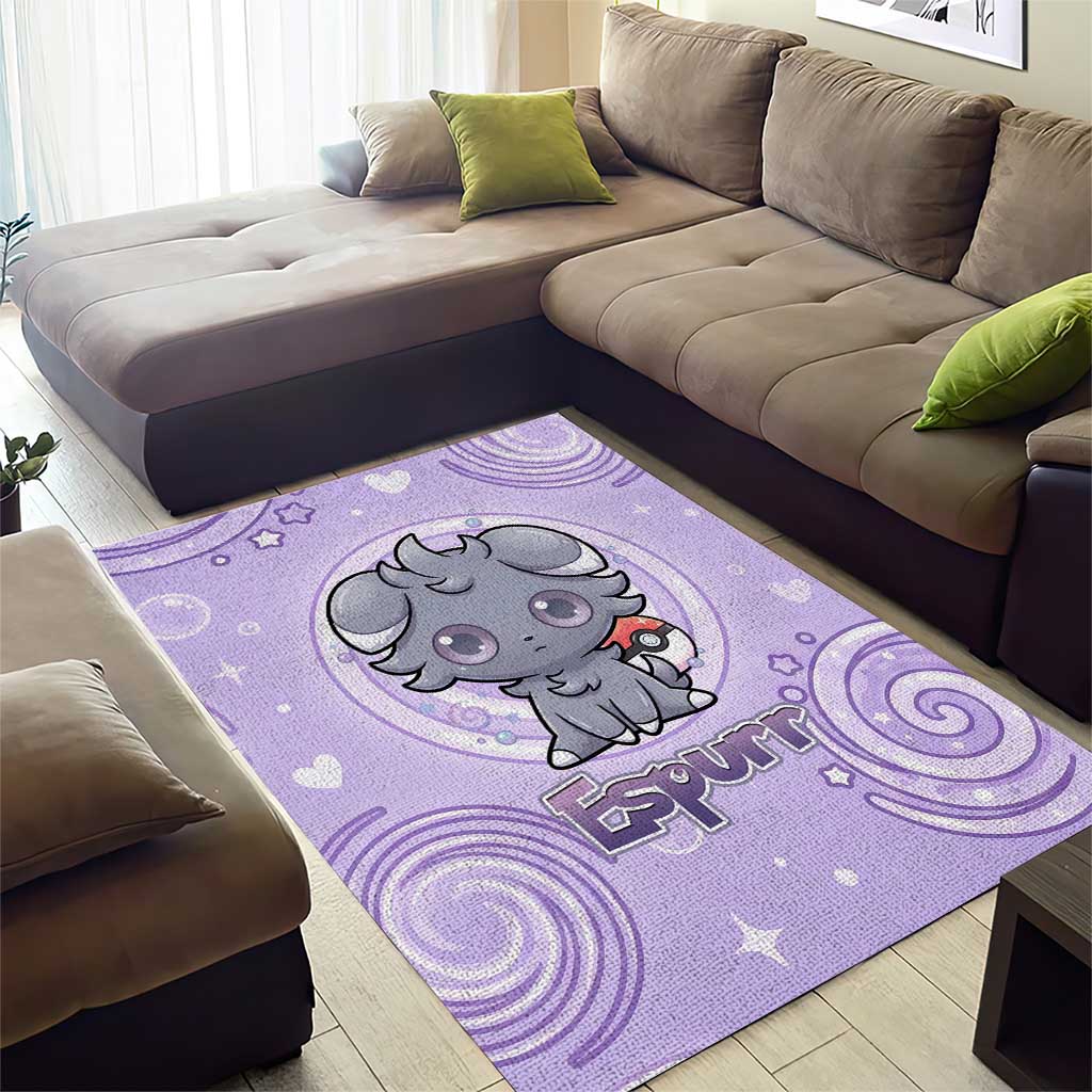 Espurr Area Rug Hypnotic Pastel Psychic Swirl Art