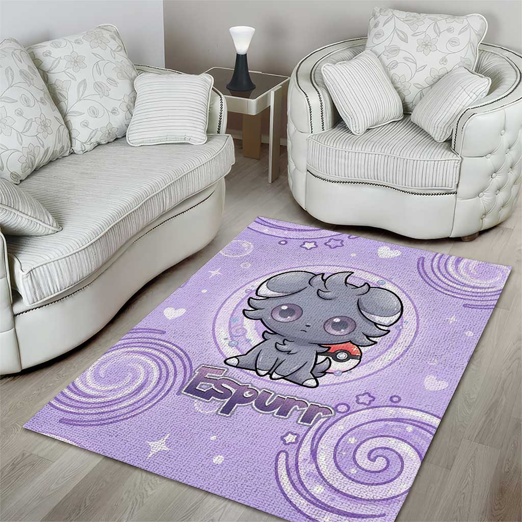 Espurr Area Rug Hypnotic Pastel Psychic Swirl Art