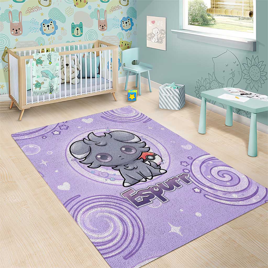 Espurr Area Rug Hypnotic Pastel Psychic Swirl Art