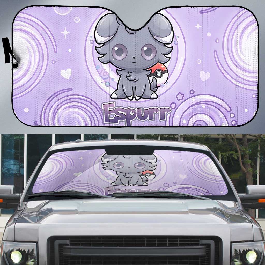 Espurr Auto Sun Shade Hypnotic Pastel Psychic Swirl Art