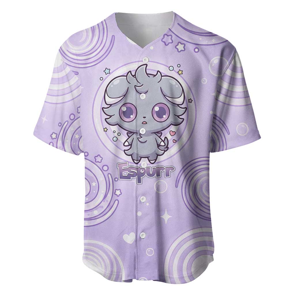 Espurr Baseball Jersey Hypnotic Pastel Psychic Swirl Art