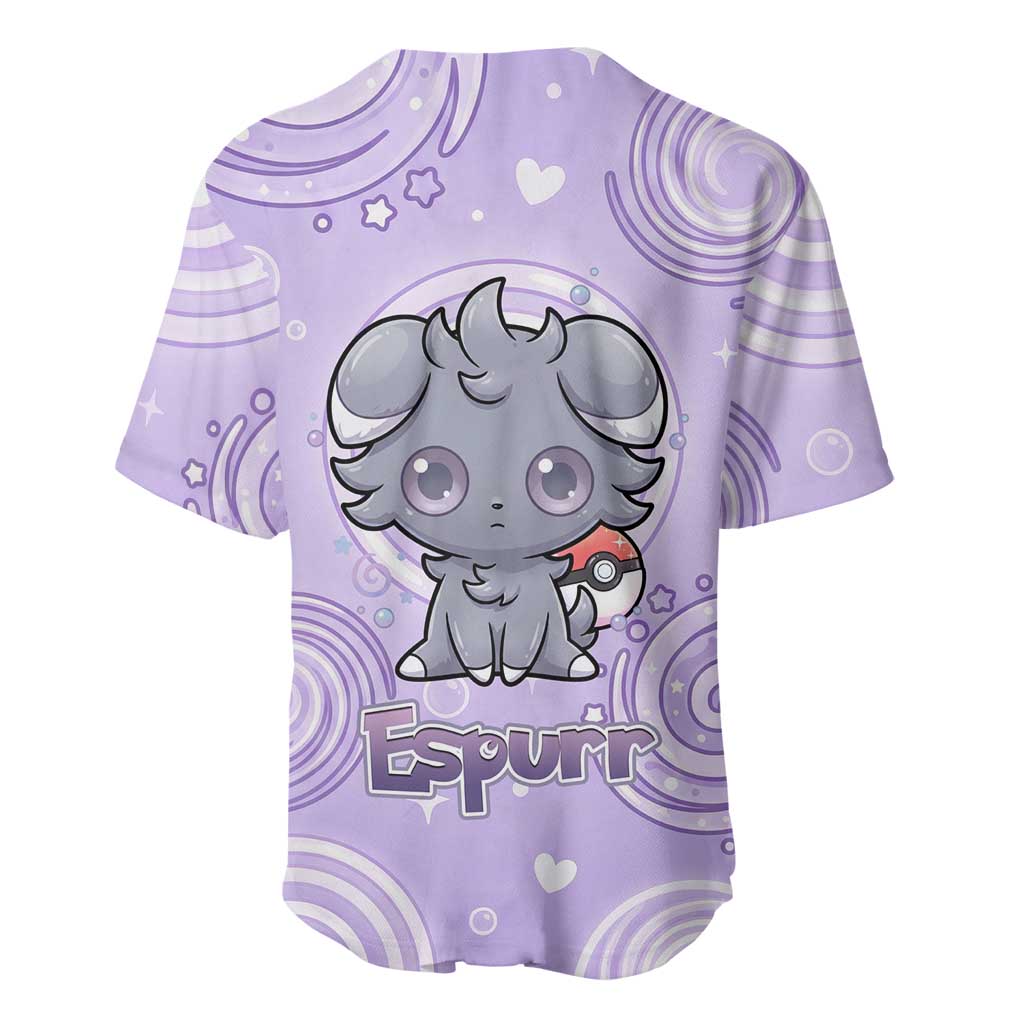 Espurr Baseball Jersey Hypnotic Pastel Psychic Swirl Art