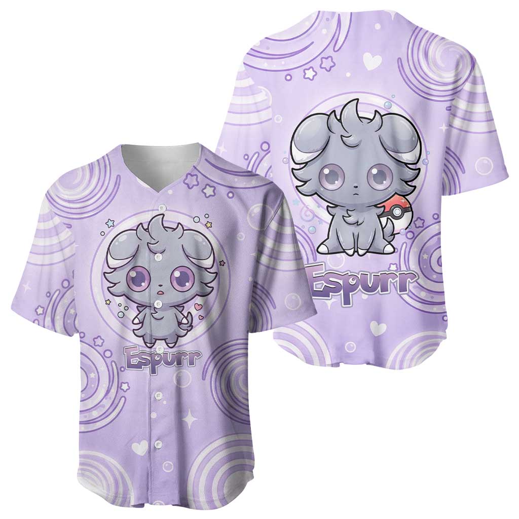 Espurr Baseball Jersey Hypnotic Pastel Psychic Swirl Art