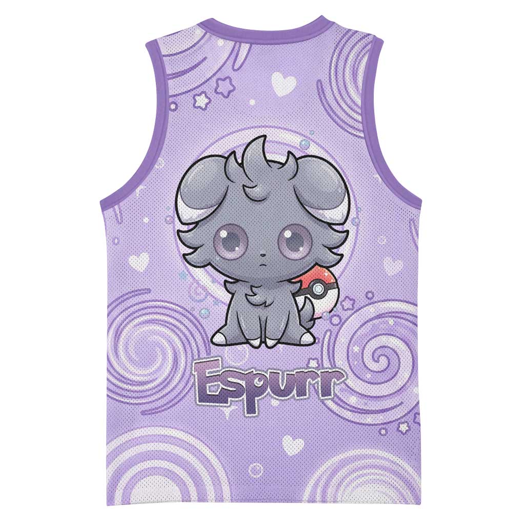 Espurr Basketball Jersey Hypnotic Pastel Psychic Swirl Art
