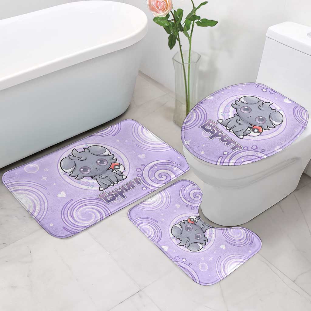 Espurr Bathroom Set Hypnotic Pastel Psychic Swirl Art