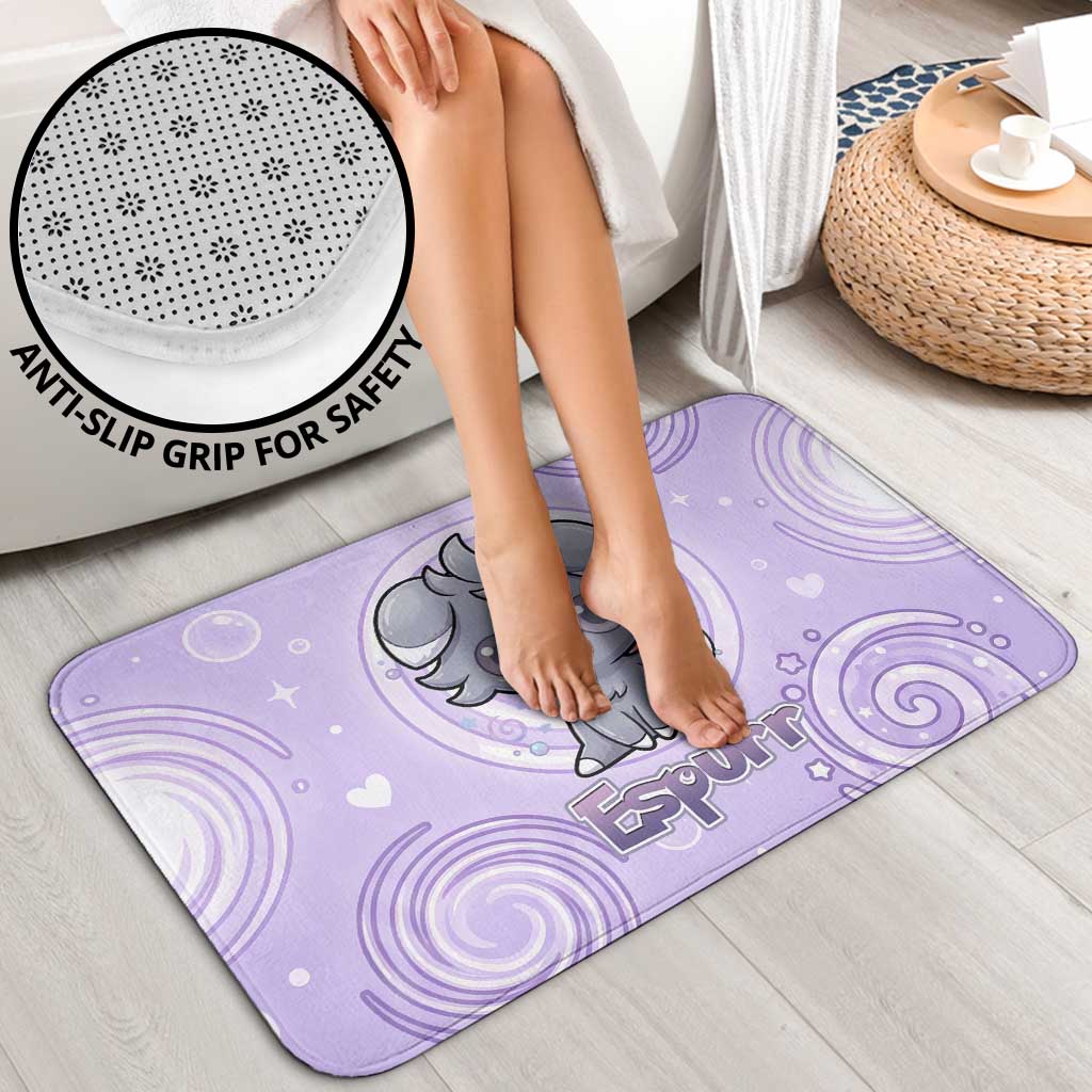 Espurr Bathroom Set Hypnotic Pastel Psychic Swirl Art