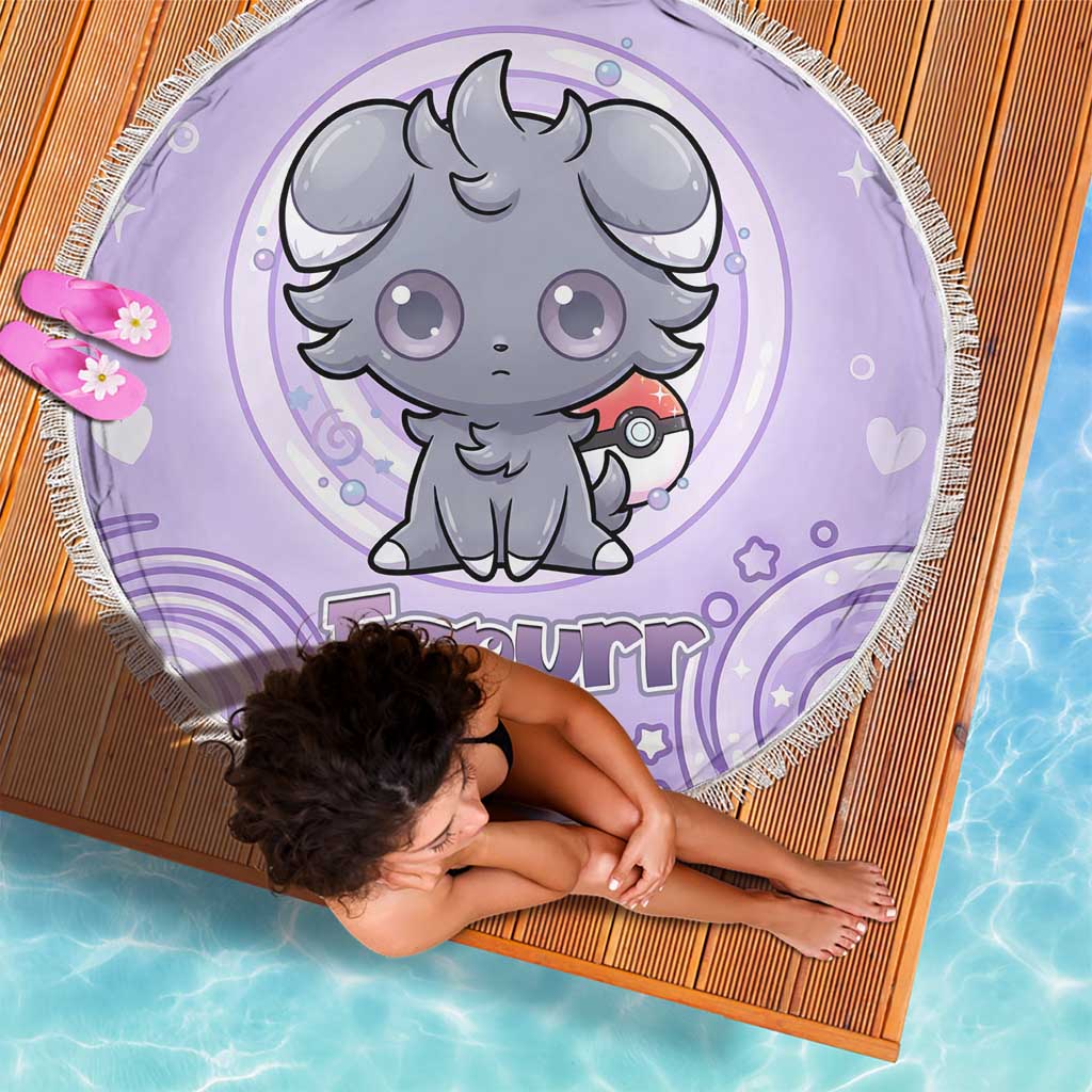 Espurr Beach Blanket Hypnotic Pastel Psychic Swirl Art
