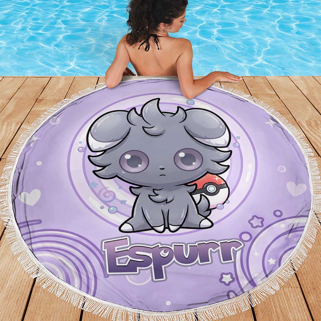 Espurr Beach Blanket Hypnotic Pastel Psychic Swirl Art