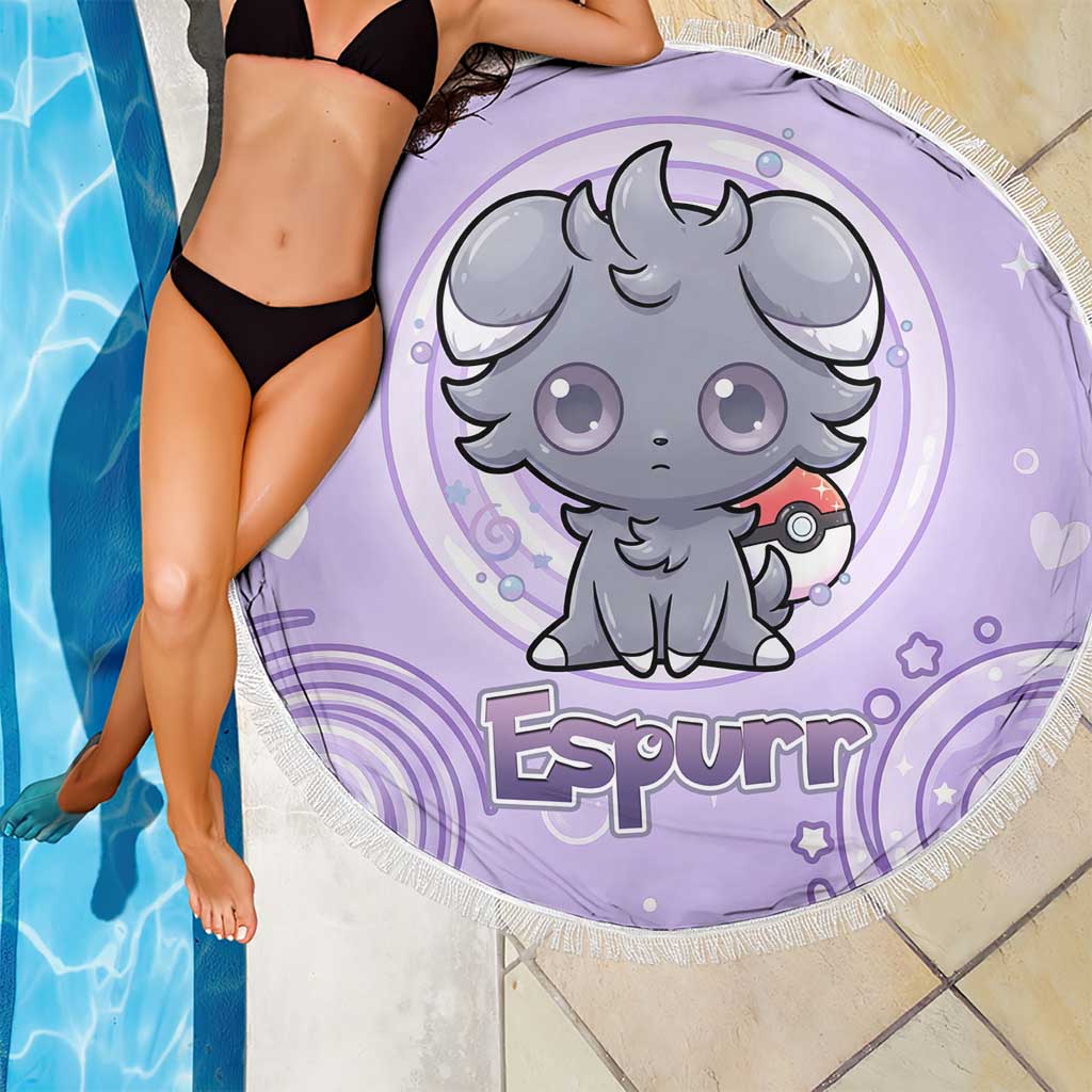 Espurr Beach Blanket Hypnotic Pastel Psychic Swirl Art