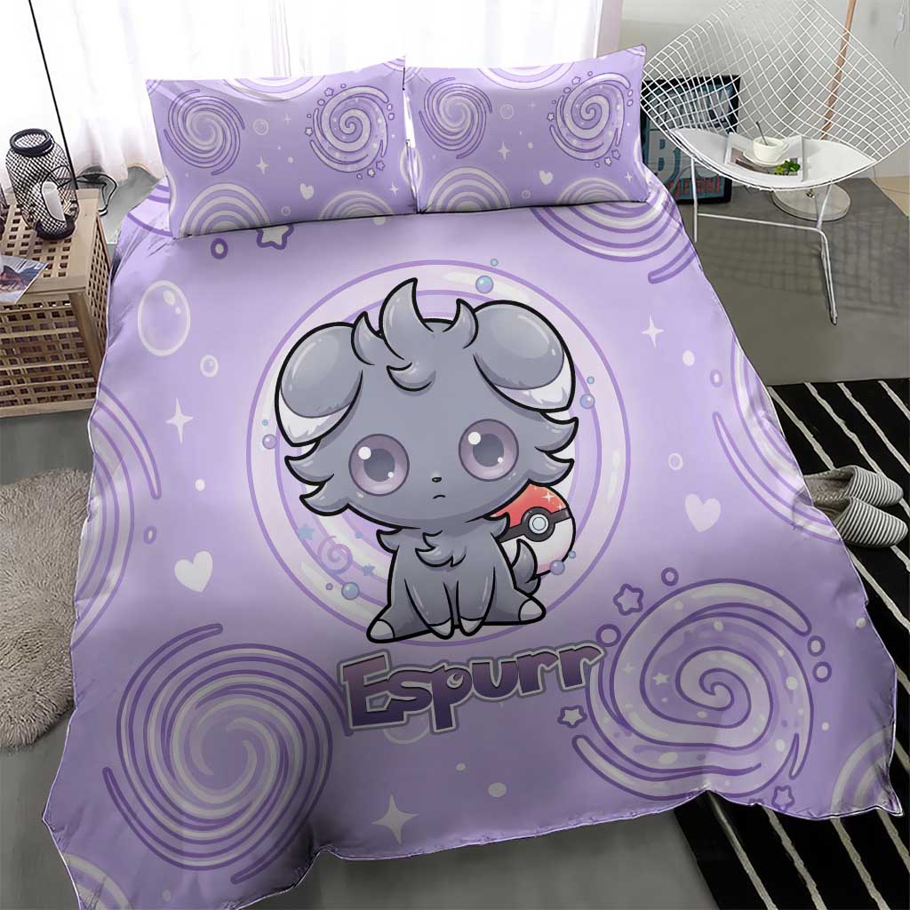 Espurr Bedding Set Hypnotic Pastel Psychic Swirl Art