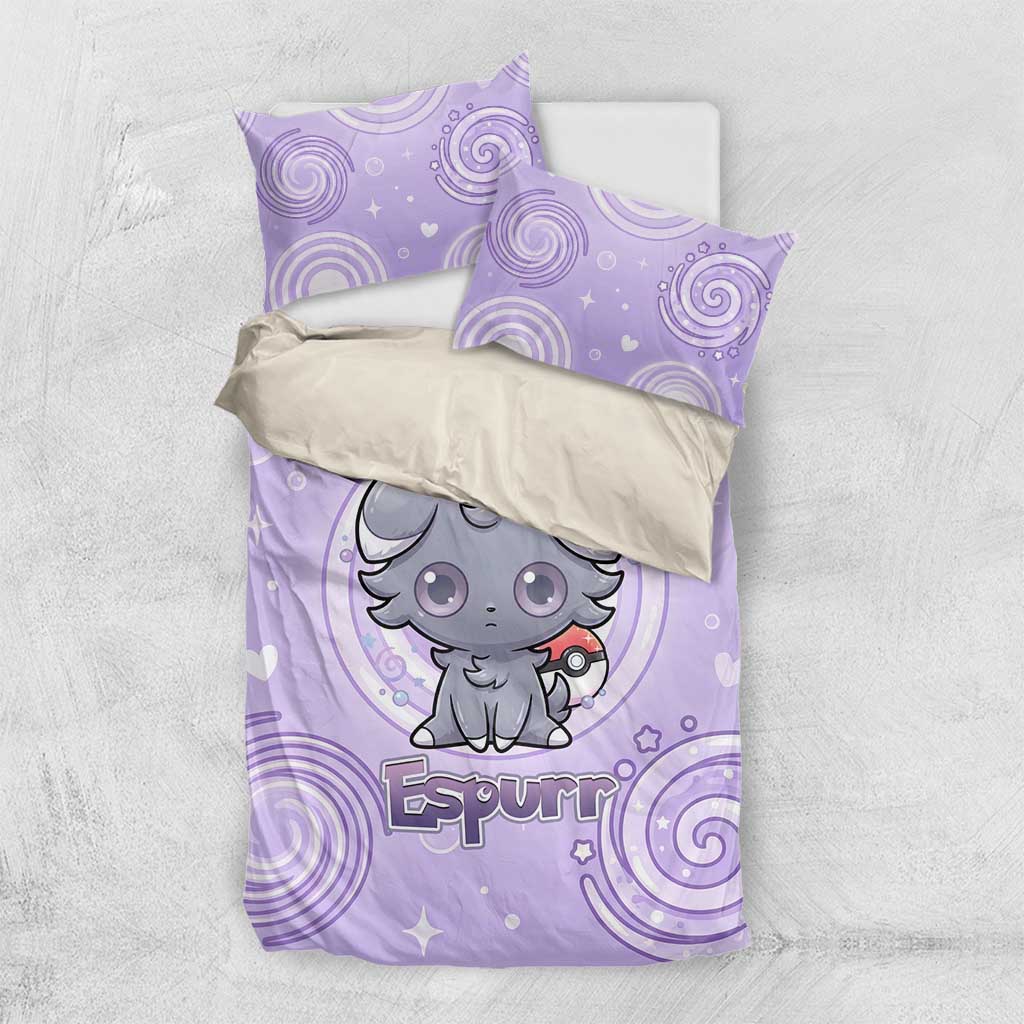 Espurr Bedding Set Hypnotic Pastel Psychic Swirl Art