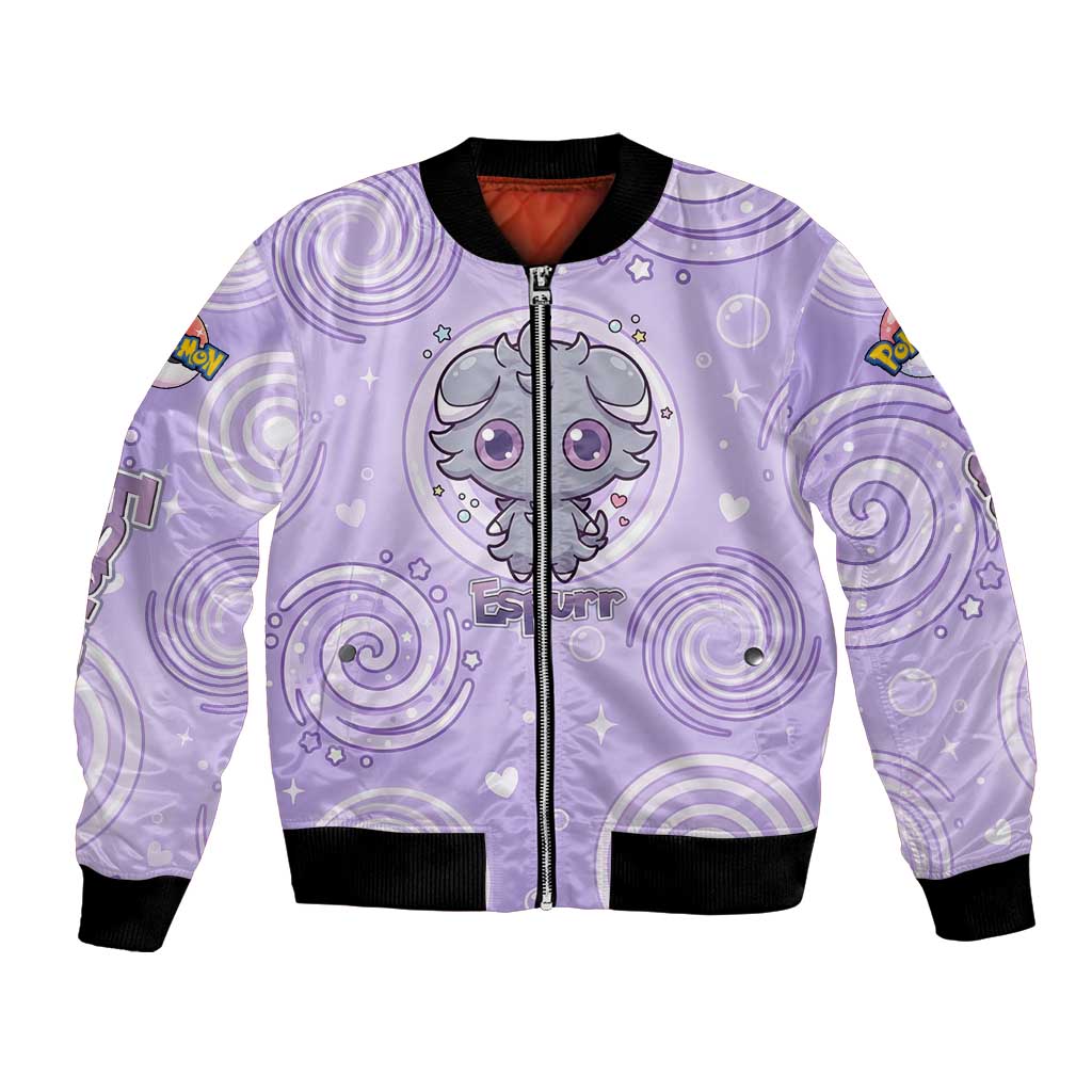 Espurr Bomber Jacket Hypnotic Pastel Psychic Swirl Art