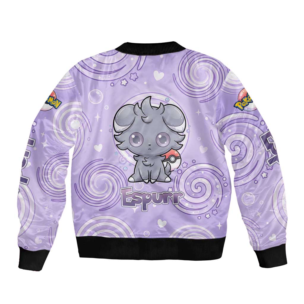 Espurr Bomber Jacket Hypnotic Pastel Psychic Swirl Art