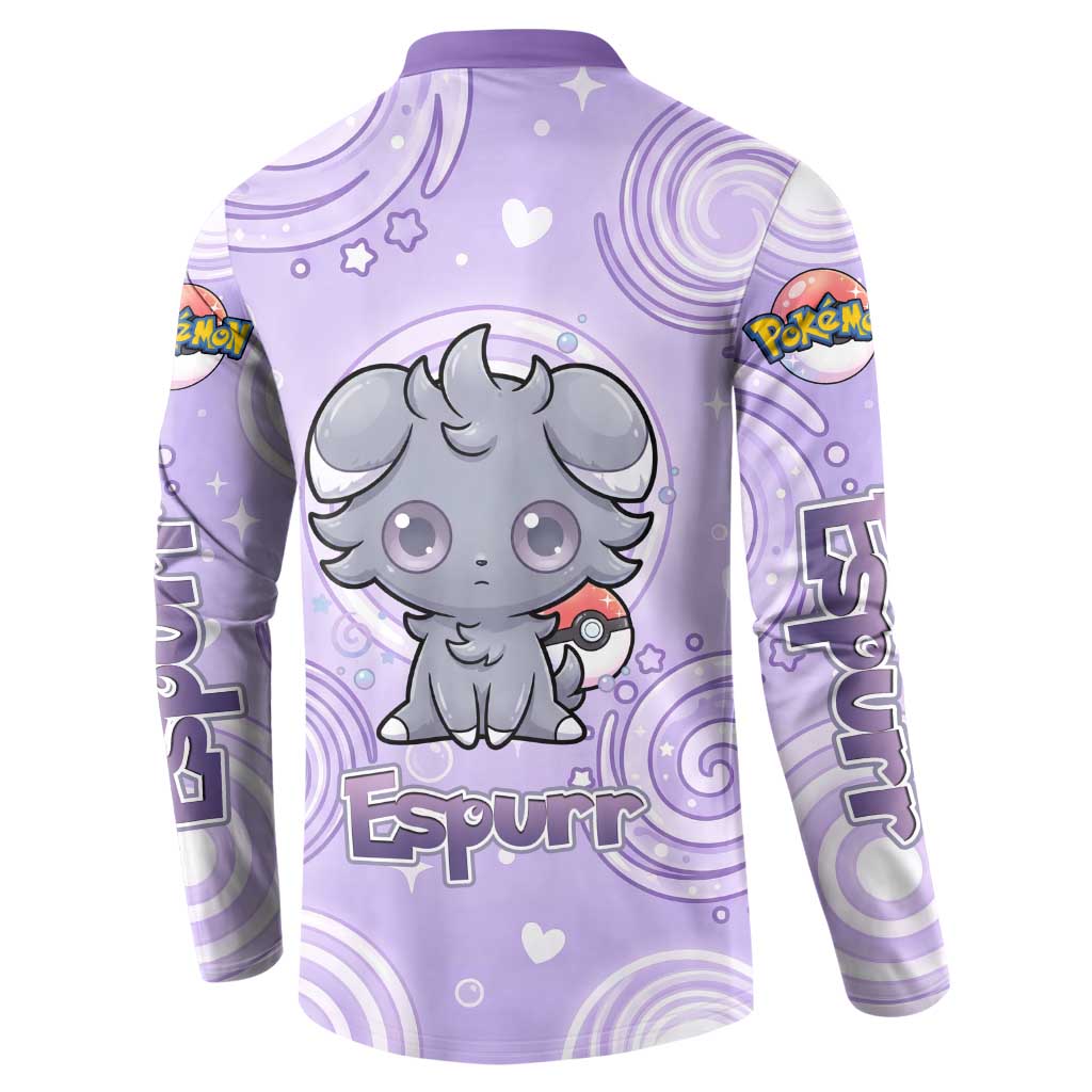 Espurr Button Sweatshirt Hypnotic Pastel Psychic Swirl Art