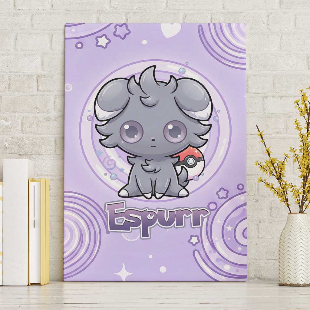 Espurr Canvas Wall Art Hypnotic Pastel Psychic Swirl Art
