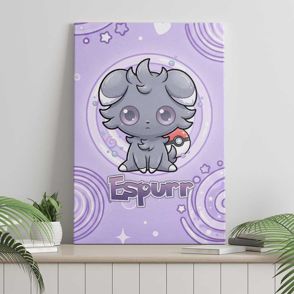Espurr Canvas Wall Art Hypnotic Pastel Psychic Swirl Art