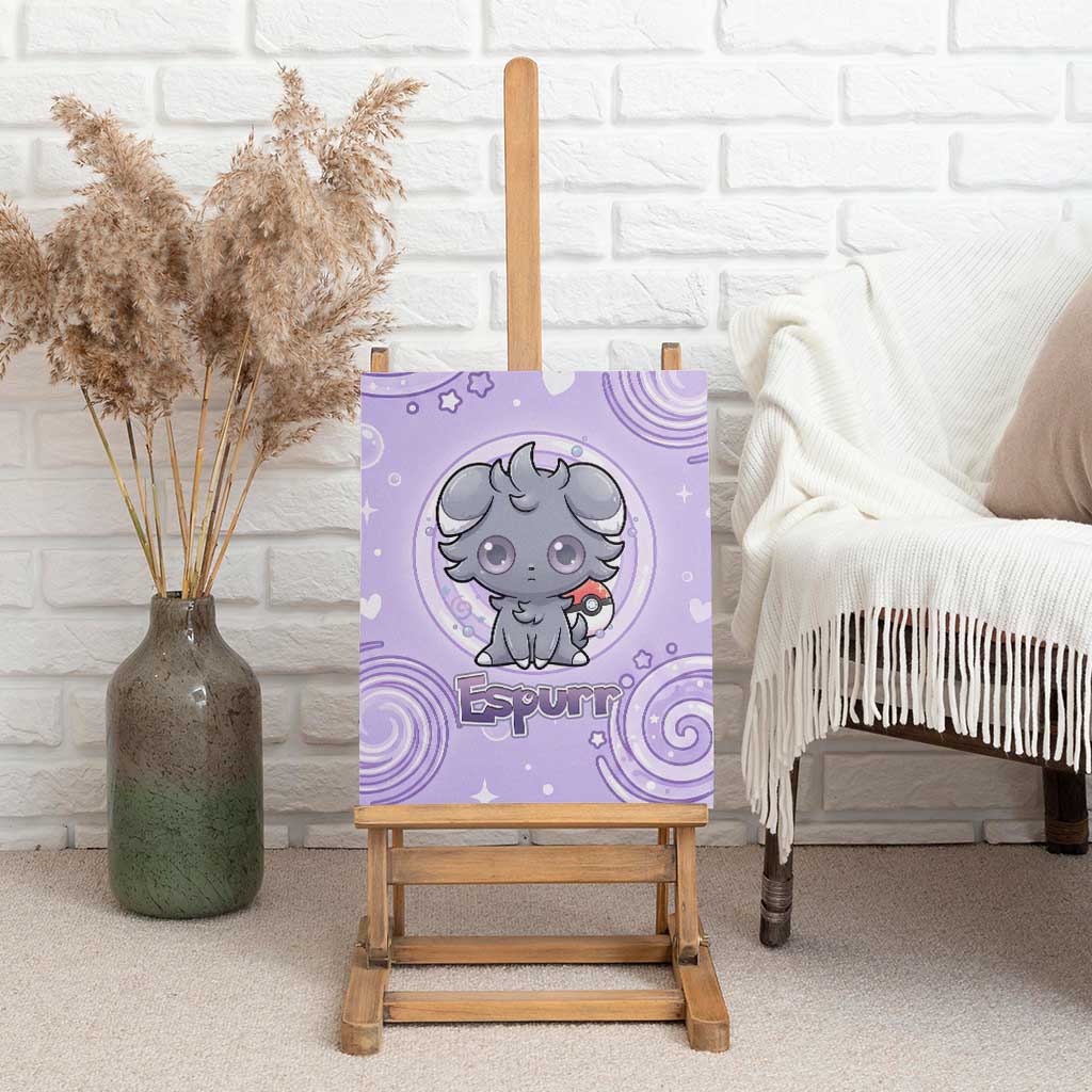 Espurr Canvas Wall Art Hypnotic Pastel Psychic Swirl Art