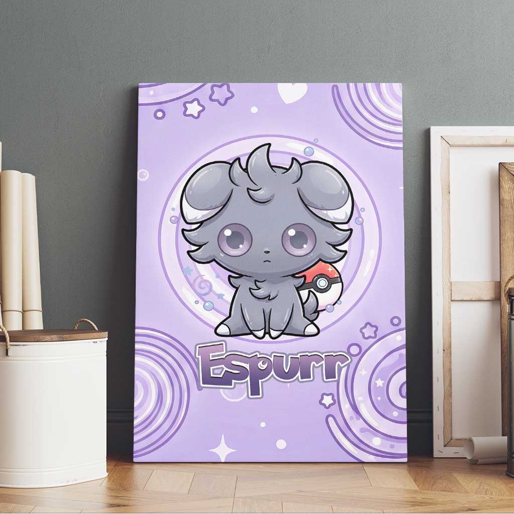 Espurr Canvas Wall Art Hypnotic Pastel Psychic Swirl Art