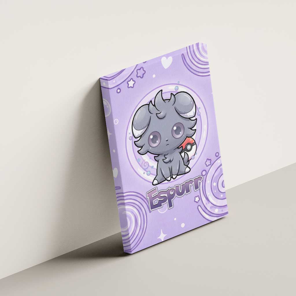 Espurr Canvas Wall Art Hypnotic Pastel Psychic Swirl Art