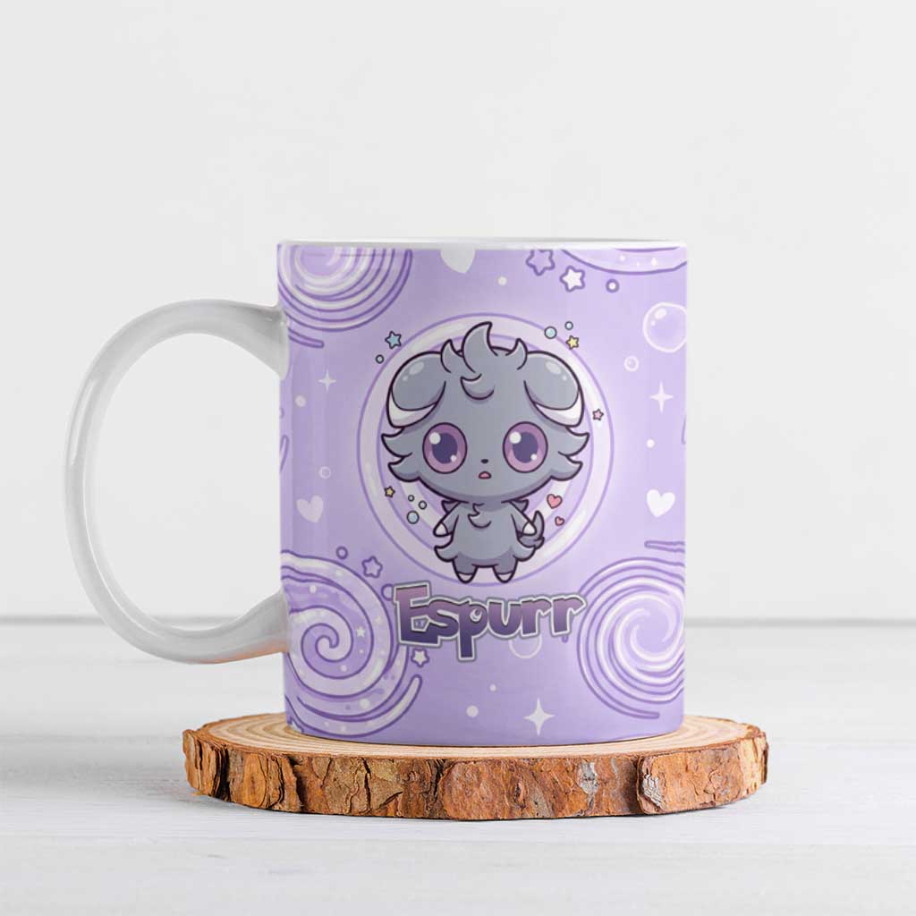 Espurr Ceramic Mug Hypnotic Pastel Psychic Swirl Art