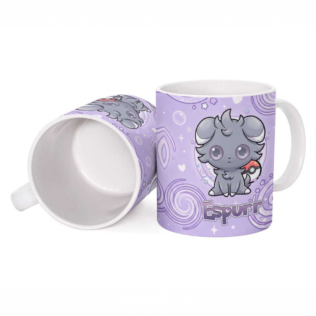 Espurr Ceramic Mug Hypnotic Pastel Psychic Swirl Art