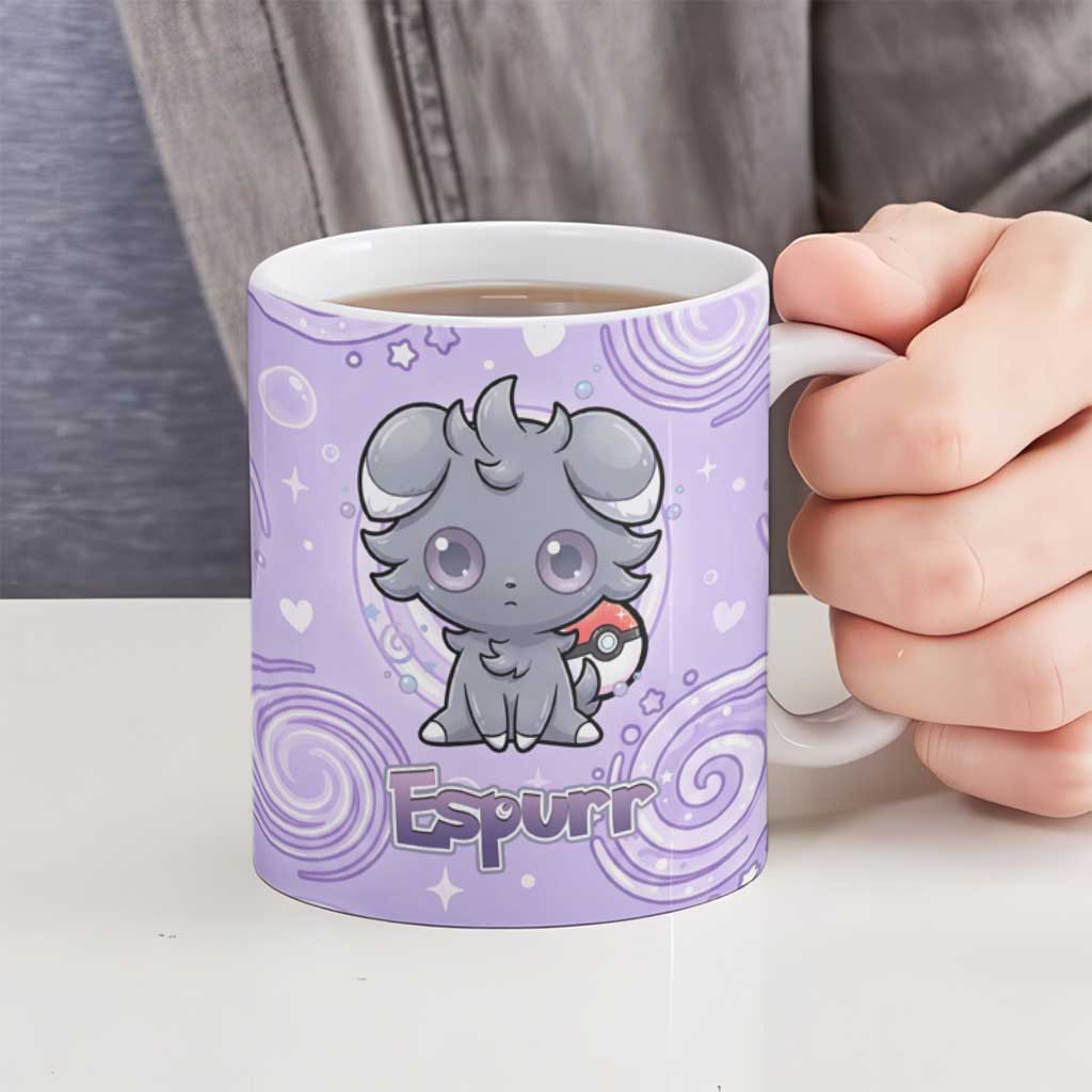 Espurr Ceramic Mug Hypnotic Pastel Psychic Swirl Art