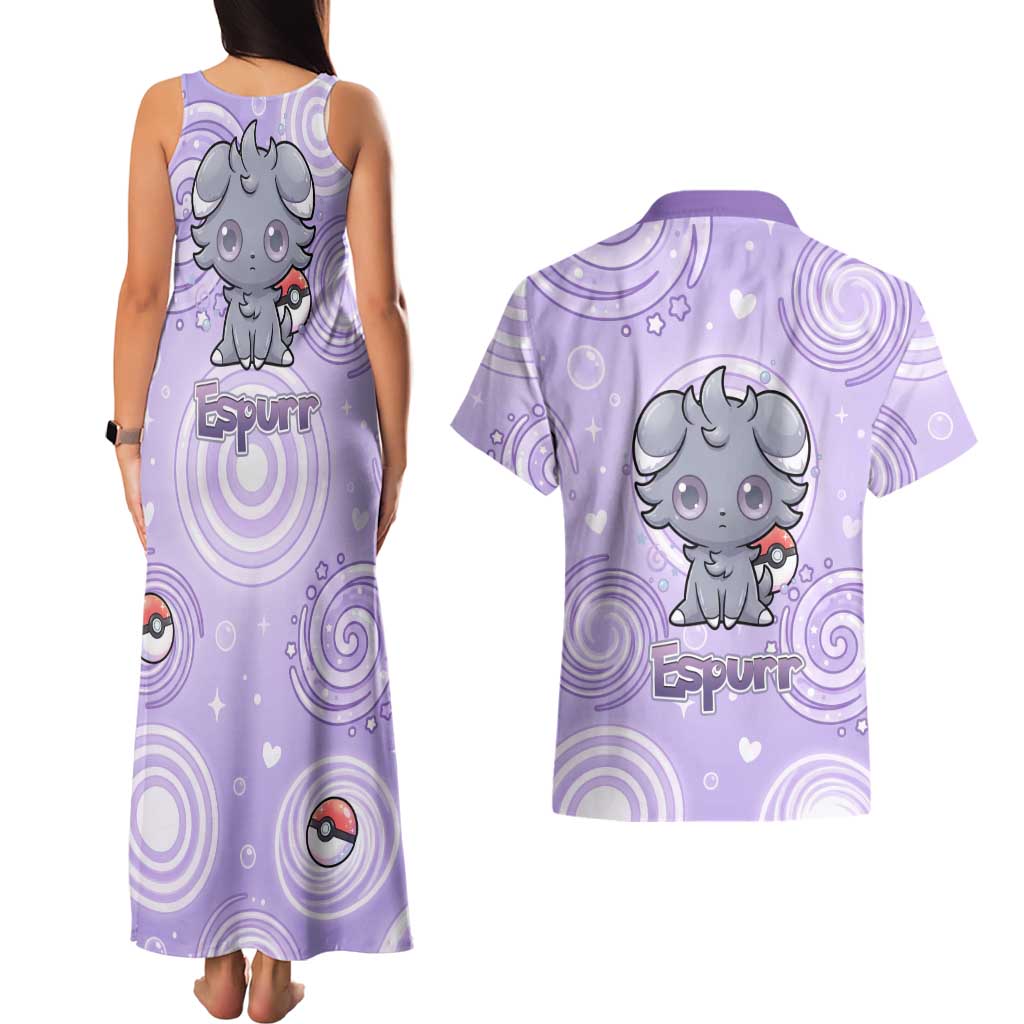 Espurr Couples Matching Tank Maxi Dress and Hawaiian Shirt Hypnotic Pastel Psychic Swirl Art