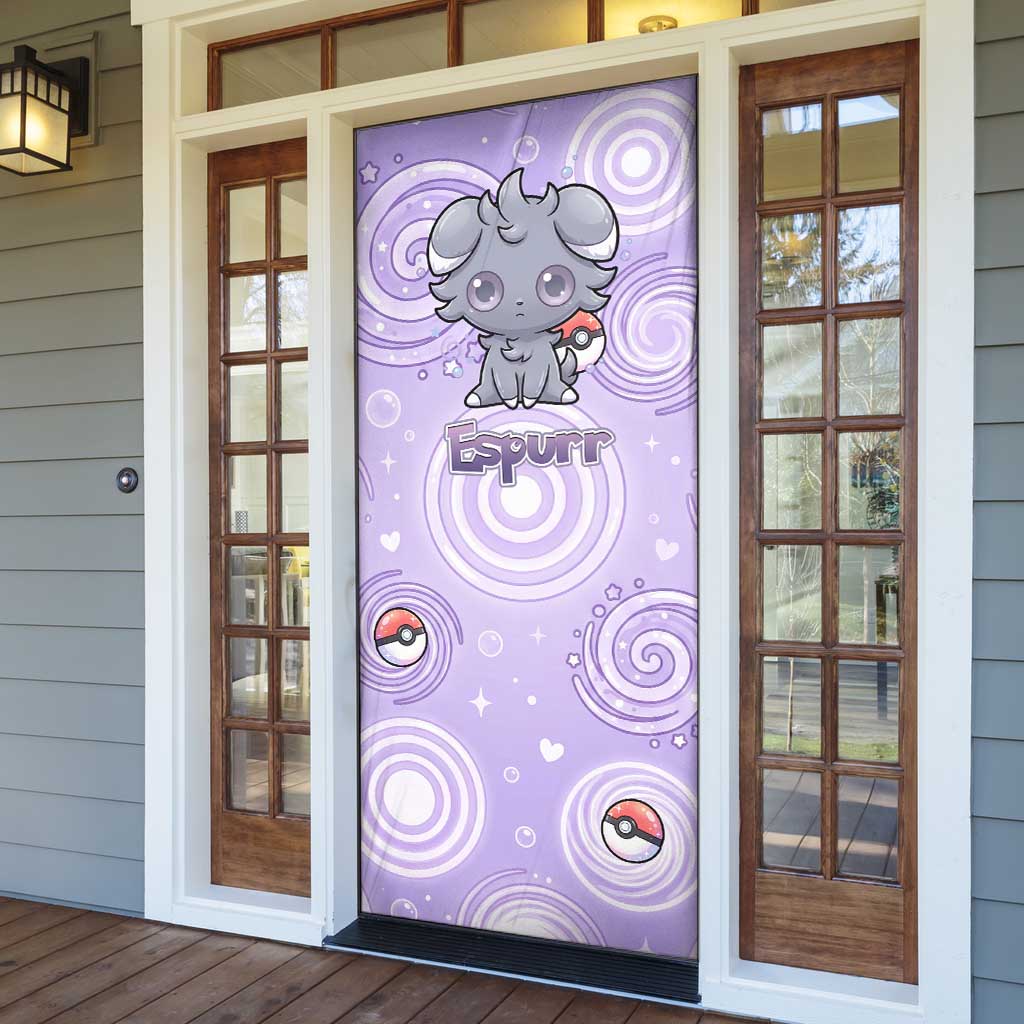Espurr Door Cover Hypnotic Pastel Psychic Swirl Art