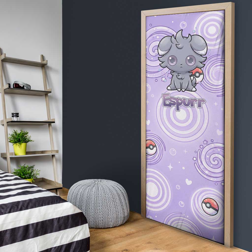 Espurr Door Cover Hypnotic Pastel Psychic Swirl Art