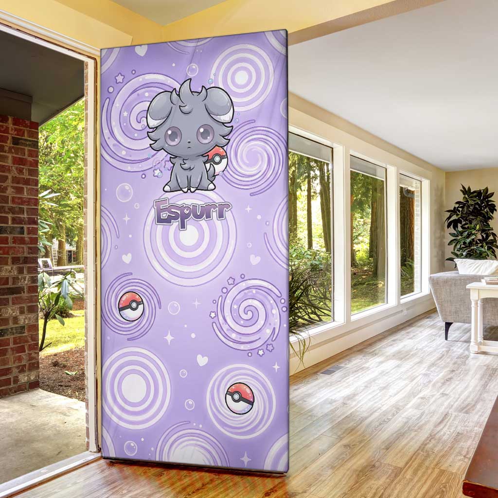 Espurr Door Cover Hypnotic Pastel Psychic Swirl Art