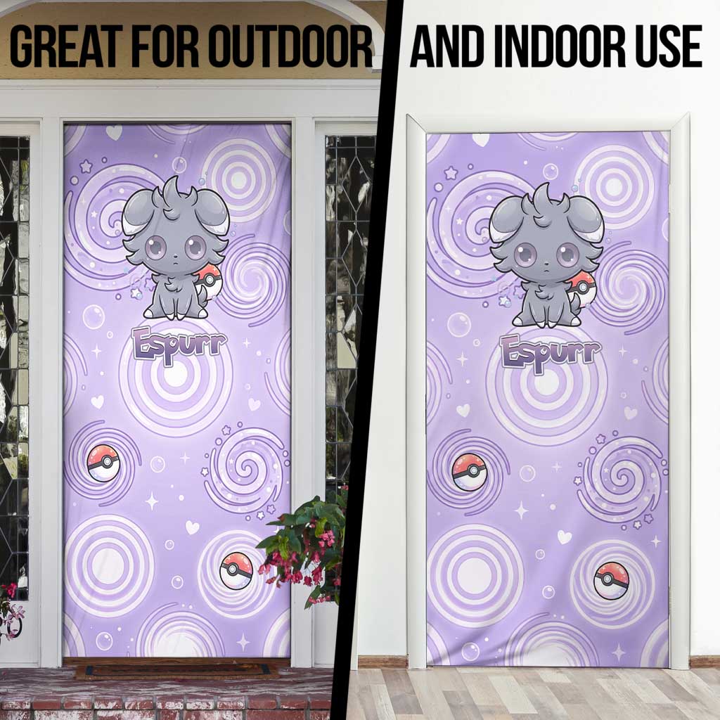 Espurr Door Cover Hypnotic Pastel Psychic Swirl Art